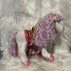 Vintage groovy girls Plush Stuffed Animal Horse with Pink and Purple Accents